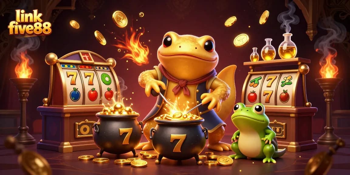 Engage in thrilling gameplay at link five88, filled with golden elements and dynamic slot machines.