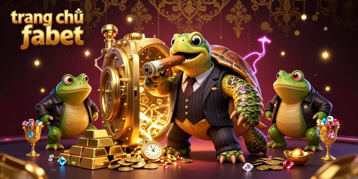 Engage in thrilling action at trang chủ fabet with our vibrant casino scene featuring a turtle in a mobster suit.