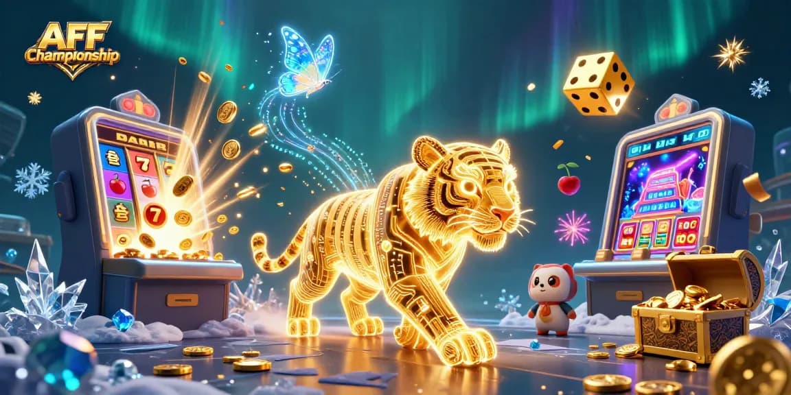 Experience exciting AFF Championship action in a vibrant digital casino landscape bursting with energy.