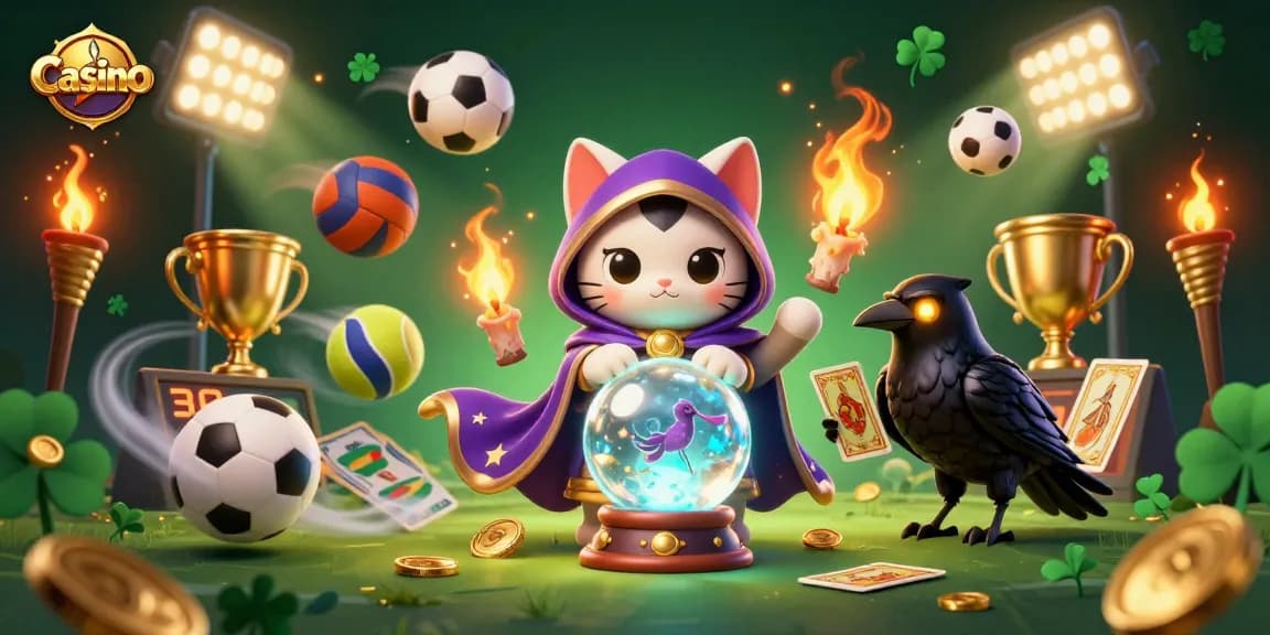 Experience the thrill of Casino action with mystical characters, vibrant sports, and swirling flames.