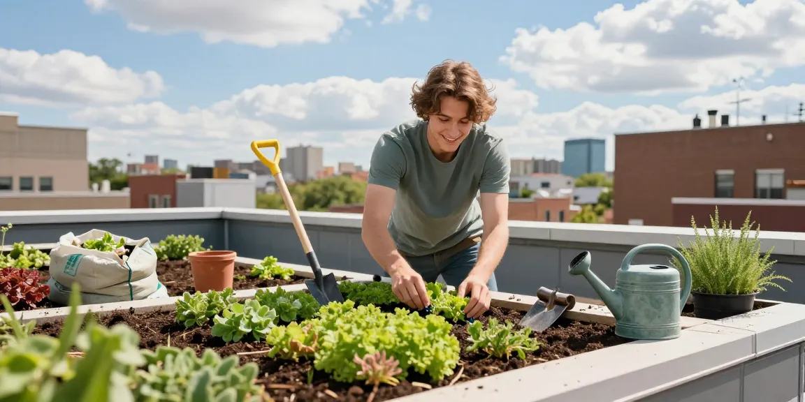 Een sedumdak creëren terwijl de huiseigenaar leert zelf sedumdak maken en geniet van een groene levensstijl.