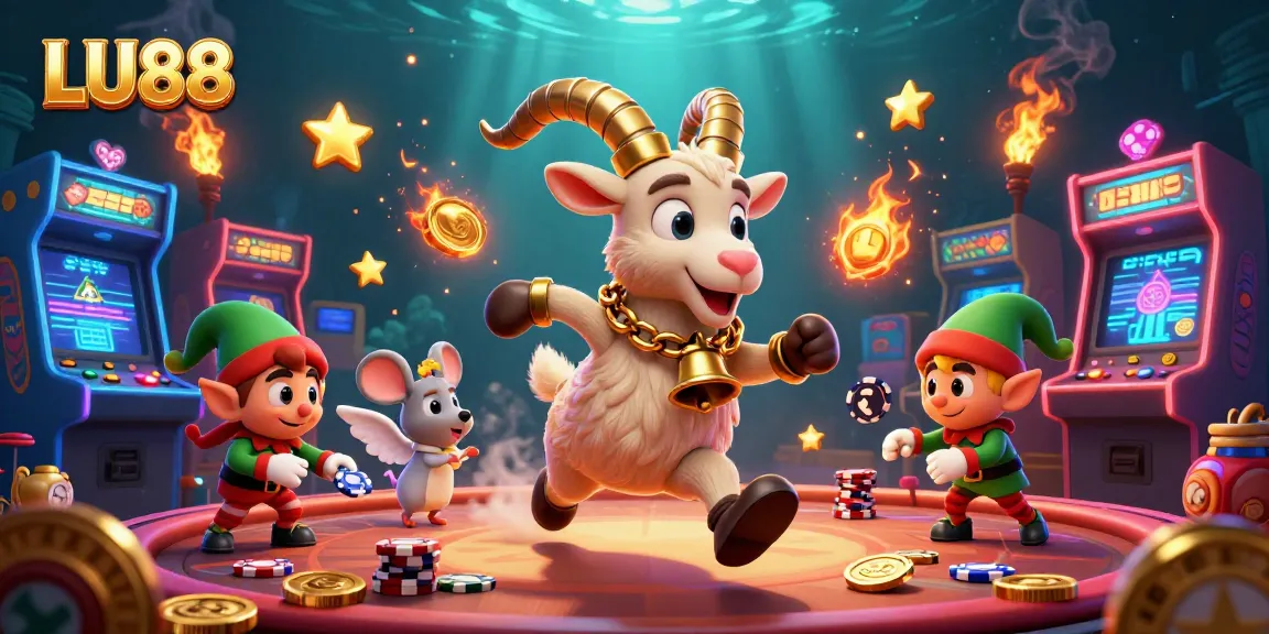 Experience the animated chaos of LU88's holiday-horror casino with playful characters and dynamic machinery.