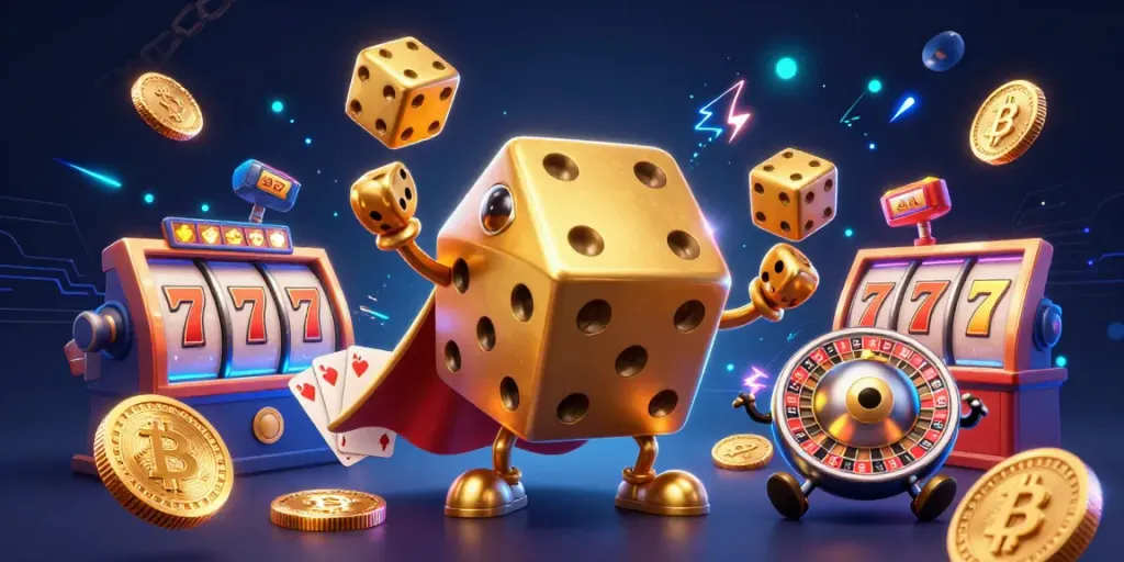 Win big with tg 88 at the vibrant casino scene filled with glowing slot machines and dice action.