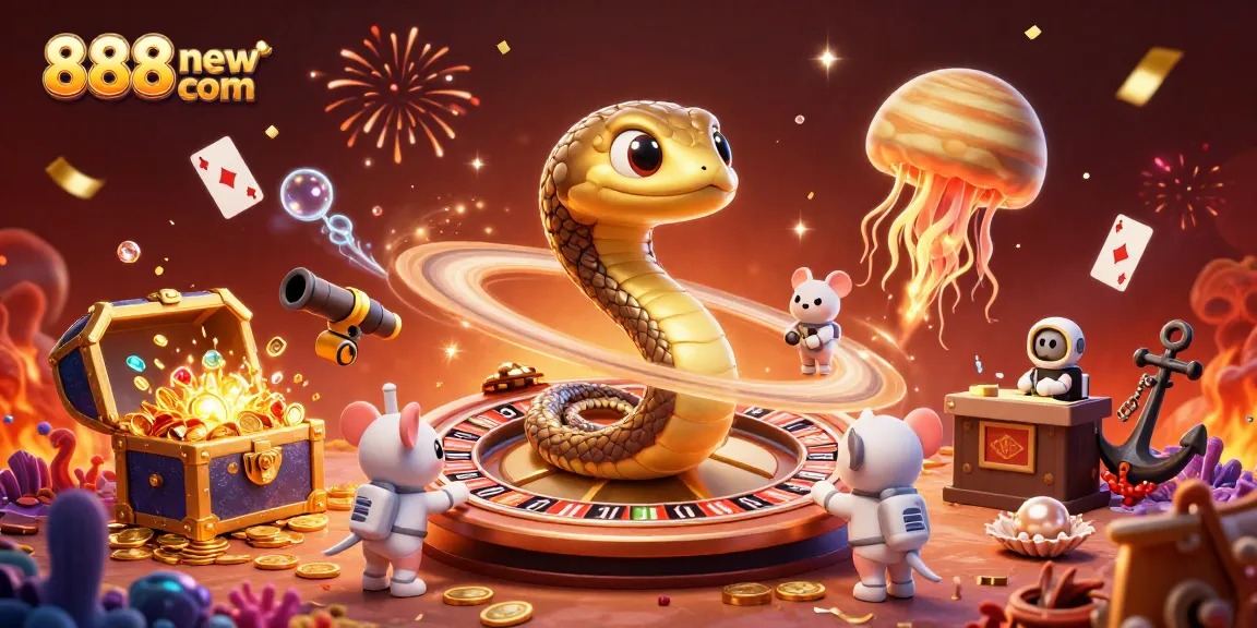 Experience thrilling bets at 888new com as astronaut mice roll the roulette wheel in a cosmic casino.
