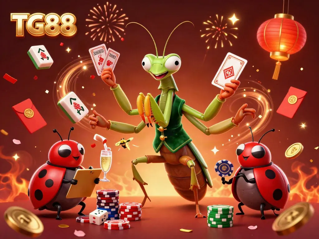 Experience the excitement with TG88 as the mantis card sharp deals and the ladybug pit boss oversees the games.