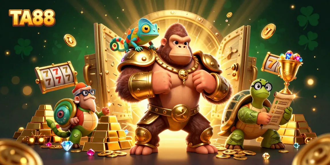 Experience the excitement of TA88's slots with vibrant characters and overflowing treasure.