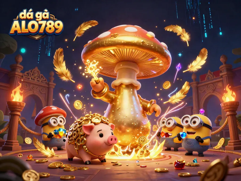 Experience thrilling đá gà ALO789 action with vibrant magical elements in an enchanted fighting arena.