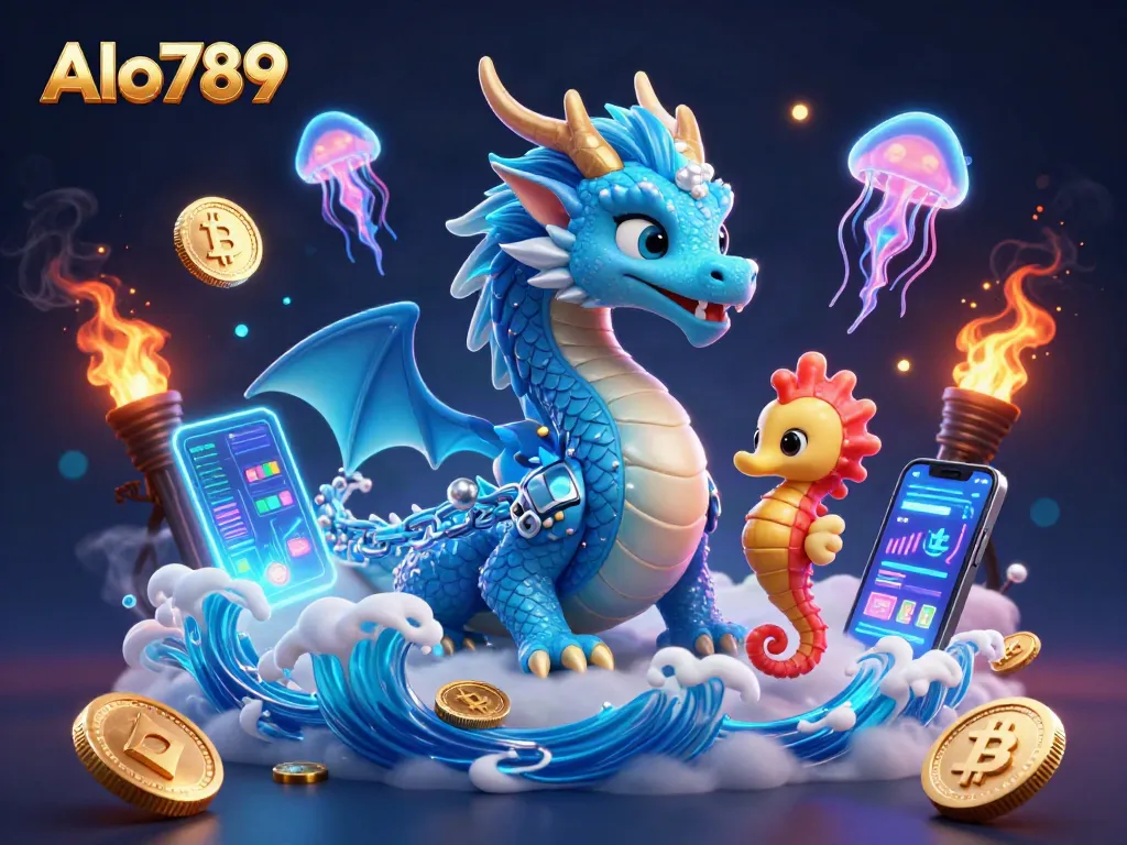 Alo789 players engage in thrilling underwater betting with crypto coins amidst vibrant sea creatures.