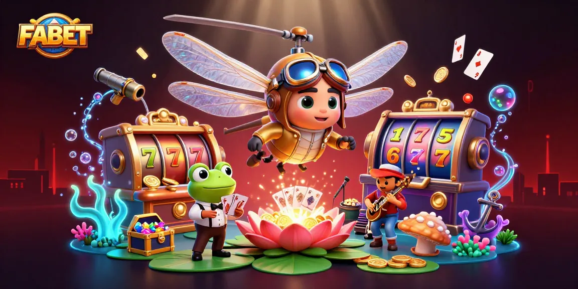 Engage in thrilling FABET casino action with vibrant dragonfly pilots and glittering jackpots.