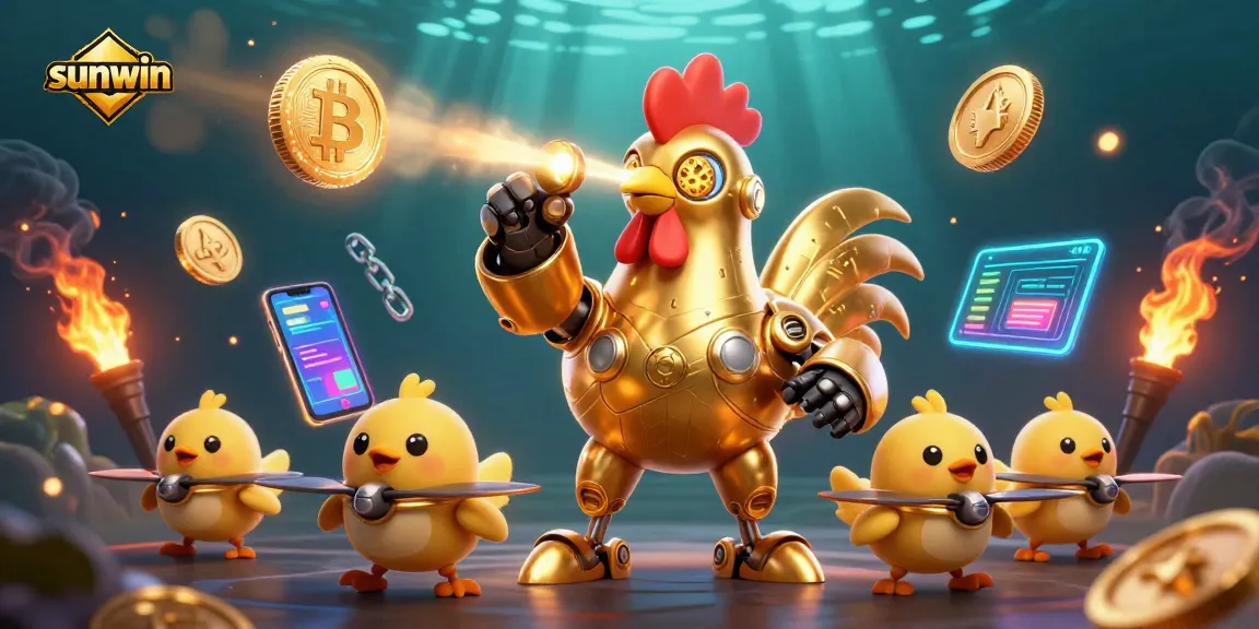 Enjoy thrilling gameplay at sunwin with vibrant 3D illustration featuring futuristic casino elements.