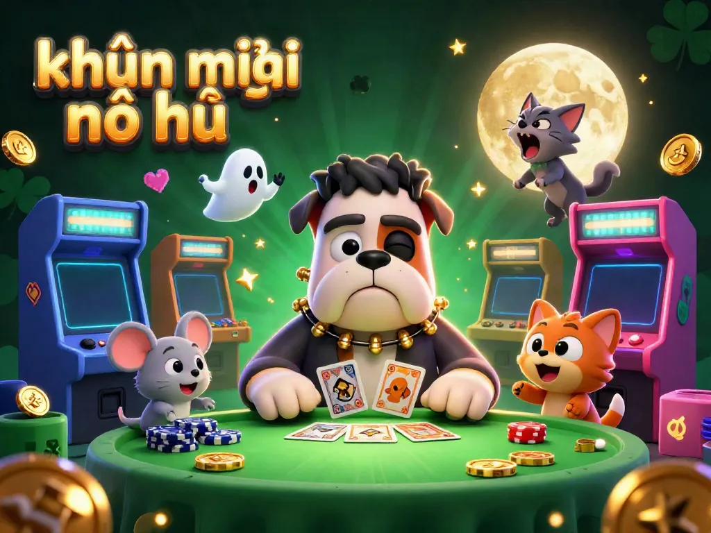 Spin and win with khuyến mãi nổ hũ at a vibrant casino scene featuring playful characters and arcade game elements.