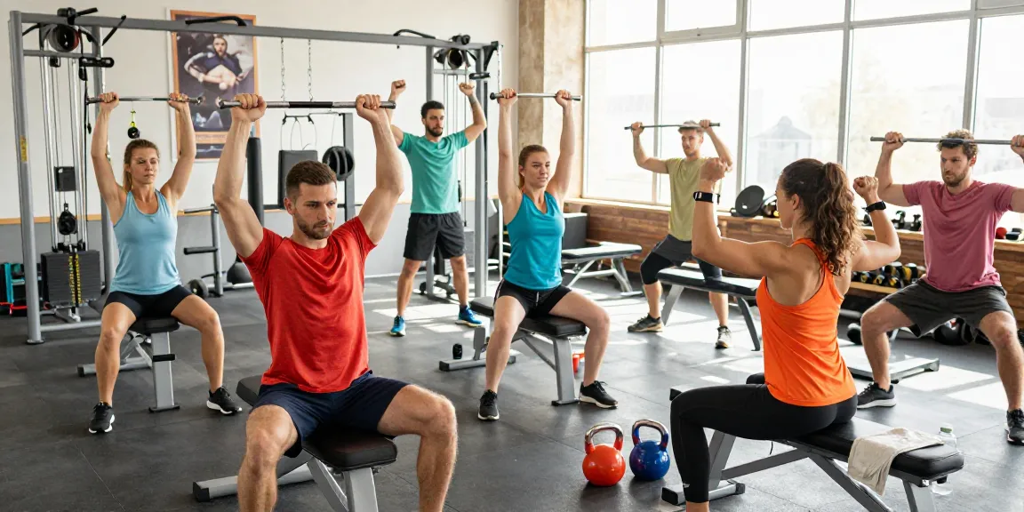 Fitness athletes training in a bright gym while focusing on Prime Pharma Steroiden supplements for enhanced performance.