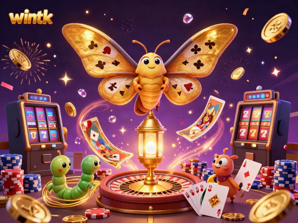 Engage with WINTK's exhilarating casino scene featuring vibrant characters and dynamic gaming elements.