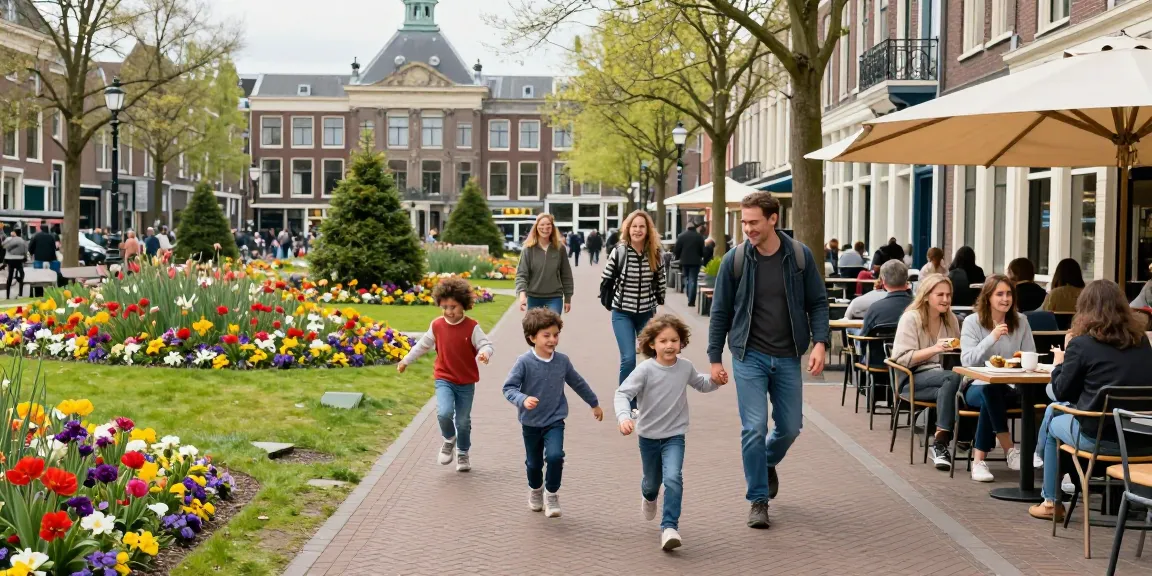Tips den Haag for family outings amidst vibrant spring atmosphere.