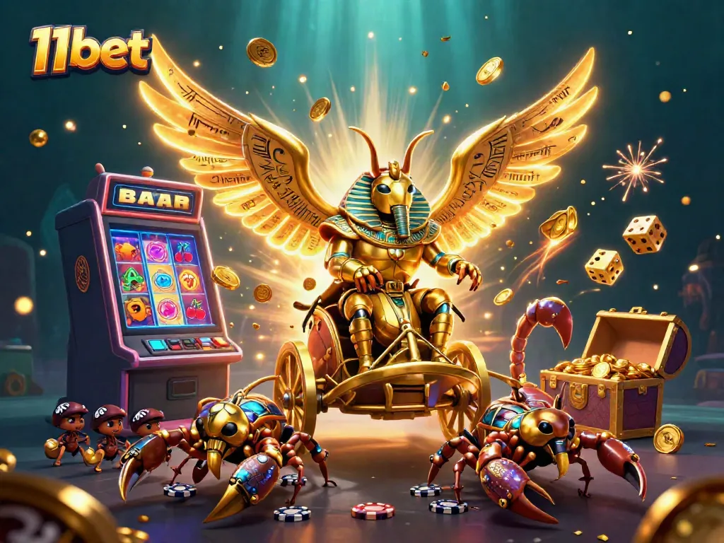 Experience the thrill of winning with 11bet's vibrant casino imagery featuring exciting gaming elements.