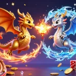 Experience the excitement of red88 with majestic dragons and casino elements flying around