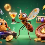 Experience excitement with the hit club as a cartoon mascot in a vibrant casino scene