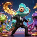 Engage with exciting BLUE88 casino action featuring thrilling characters, dynamic slot reels, and betting excitement.
