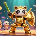 Engage with M88 link in an action-packed gambling scene featuring a golden panda mech!