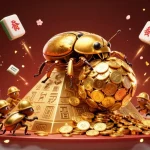 Engage with 58win com's exciting gameplay, featuring a golden dung beetle and casino-themed elements.