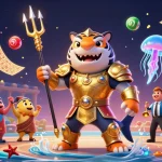 Experience the excitement of 789win1 with a dynamic underwater casino scene featuring a tiger shark and engaging game elements.