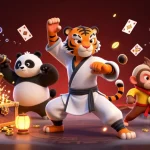 Engage in thrilling ALo789 cockfighting with a dynamic 3D illustration featuring a kung fu master and students.