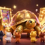 Engage in thrilling gameplay at lucky88t with a vibrant scene featuring a colossal golden tortoise casino.